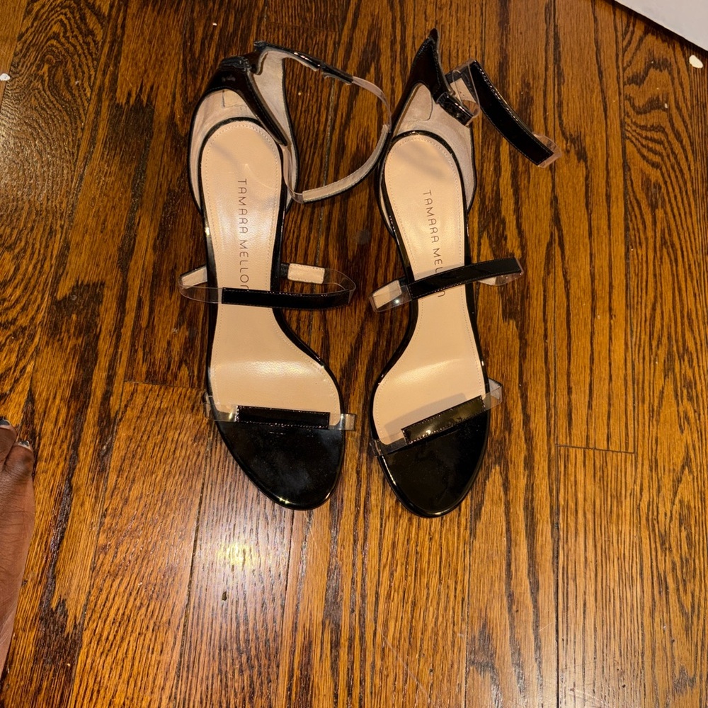 Tamara Mellon Black Strappy Heels